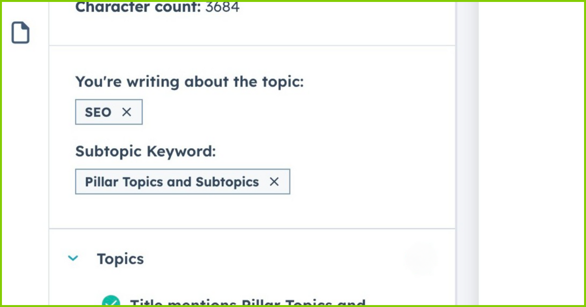 Pillar Topics and Subtopics for SEO optimization