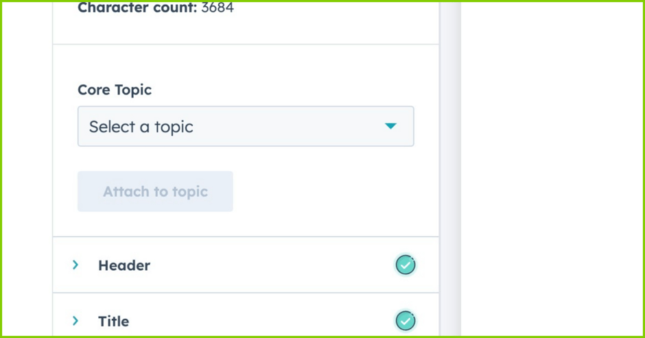 So what is your core topic for your SEO?