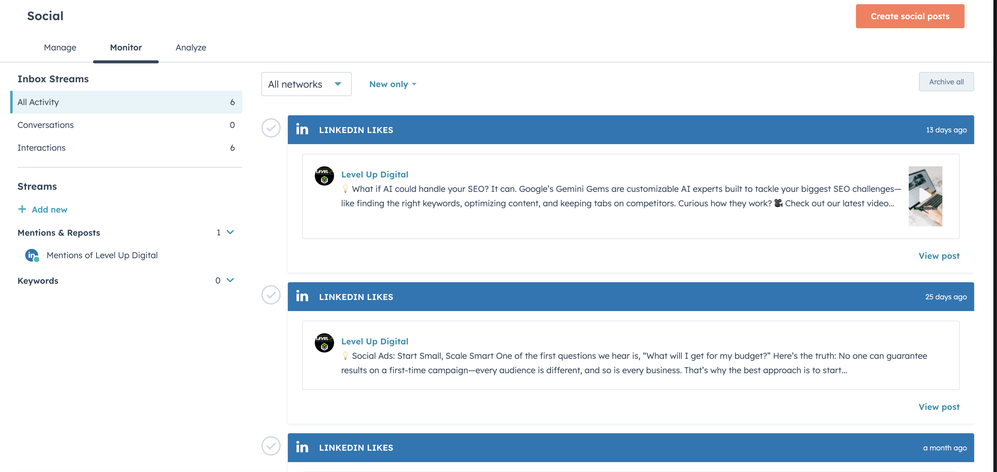 Social Media Mentions Reporting