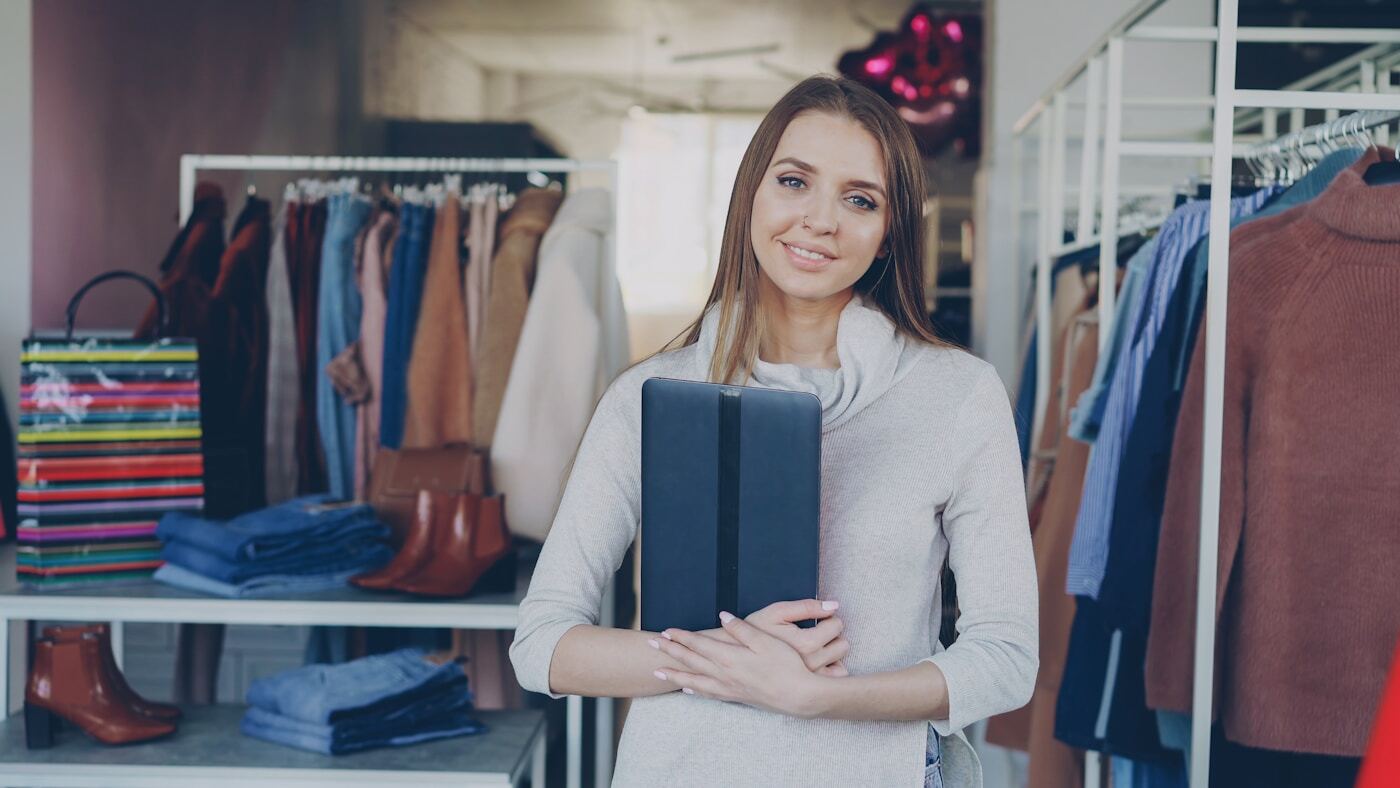 small business owner reviewing website analytics laptop